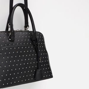 Zara Black Studded City Bag